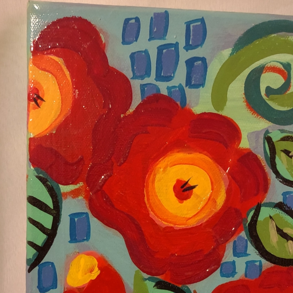 Sister Raya Signed Basket of Poppies Canvas Print - Picture 3 of 8